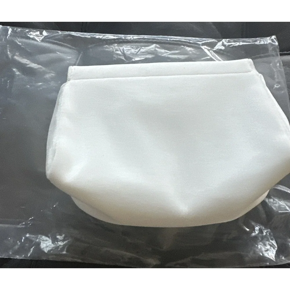 Dior Beauty Parfums Lot Of 2 Pouches Limited White Gold & Drawstring Embroidered
